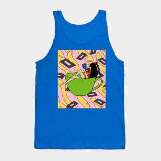 Coffee Cup Bathing Drinking Crazy Tank Top